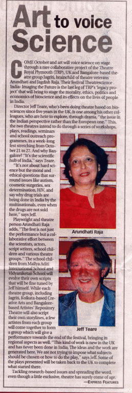 Press cutting - New India Express Article